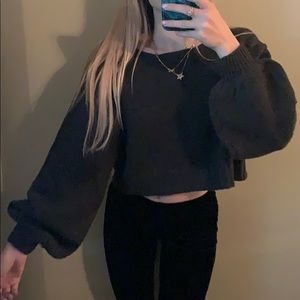 Grey comfy crop sweater